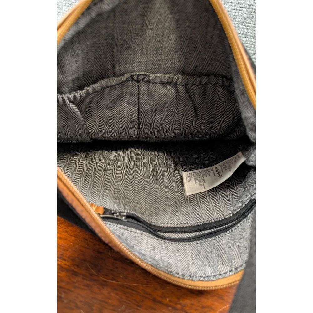 PrAna Wool Blend Crossbody Bag Black Brown Trim Outdoor Travel Purse - Picture 6 of 12